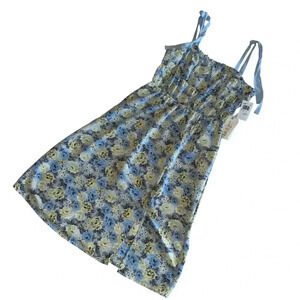 #0201 Love & Piece Collective Sundress, Blue & Yellow, Size L